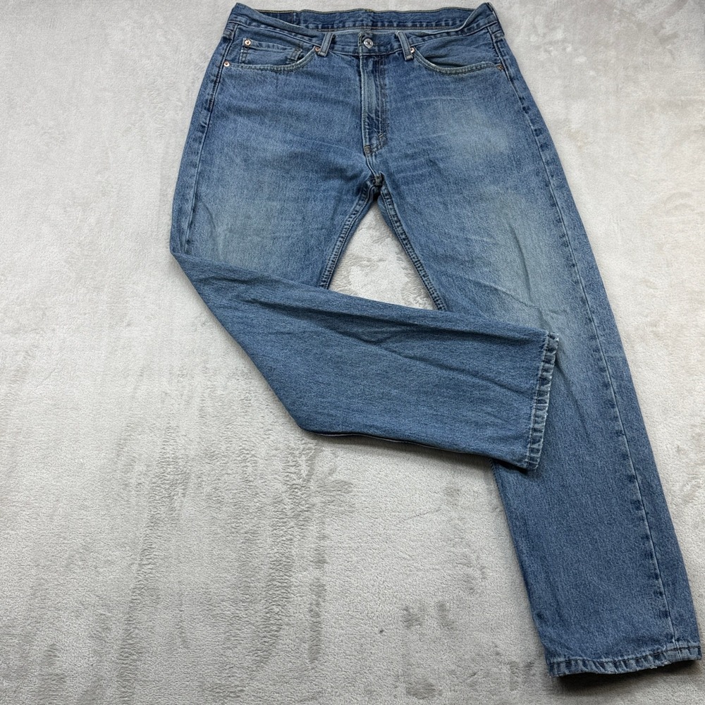 Levi's 505 Regular Fit Jeans Mens 36x32 Blue Medium Wash Straight Denim Casual